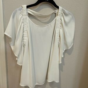 Express Cream Ruched Blouse